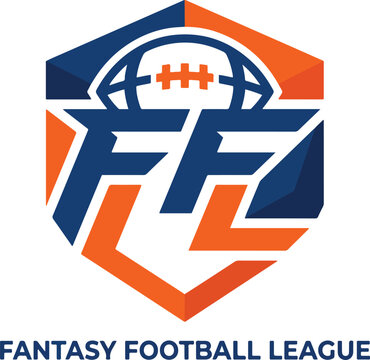 Fantasy Football League Logo Design with American Football Icon