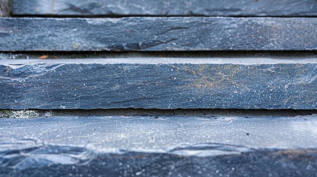 Worn bluestone concave step close up