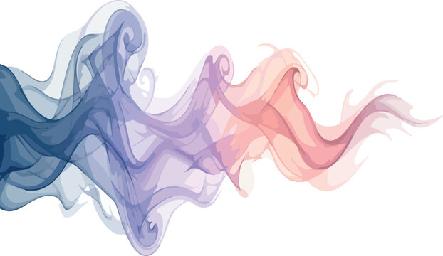 Abstract colourful smoke wave background on white.