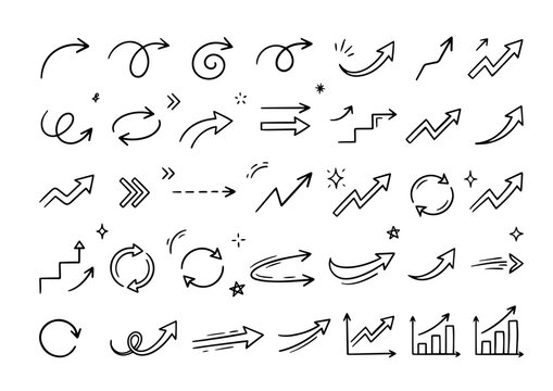 Hand Drawn Arrow Doodle Icon Set