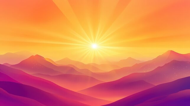 Majestic Mountain Peaks Illuminated by a Brilliant Sunrise Casting Golden Light Across the Valleys