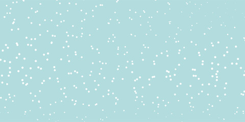 White snow falling on sky blue background seamless pattern. Flat style snowfall repeating texture for christmas greeting card © Sultan