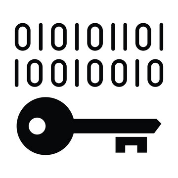 Digital binary code key matrix cyber security internet vector icons illustration.
