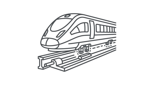 High Speed Train On Railway Tracks.