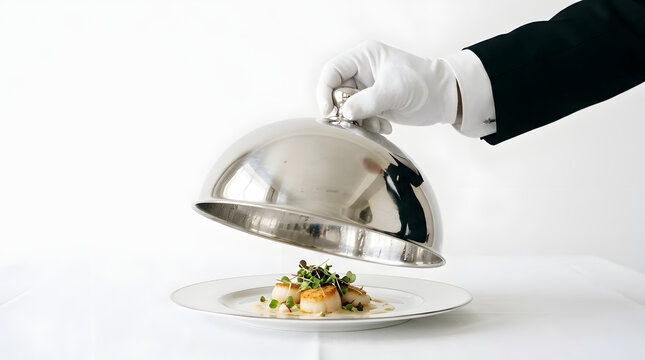 Luxury Fine Dining Service with Silver Cloche