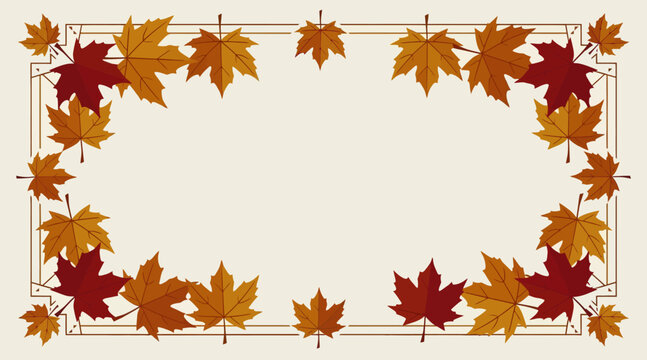 autumn leaves frame, maple border