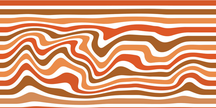 Abstract lines of the wave in the retro style of the 70s. Vector pattern background