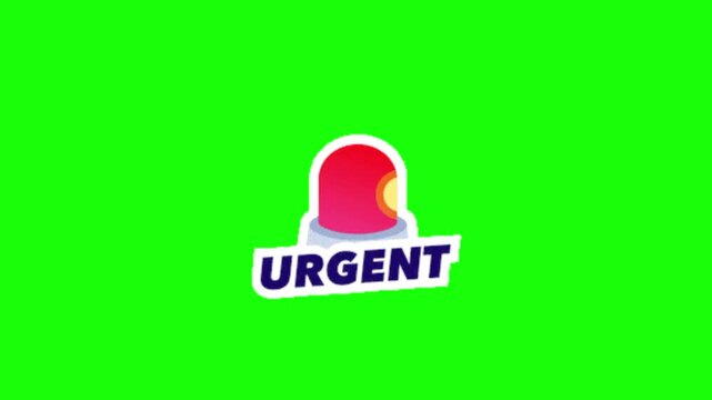 Emergency Siren Light Green Screen Animation