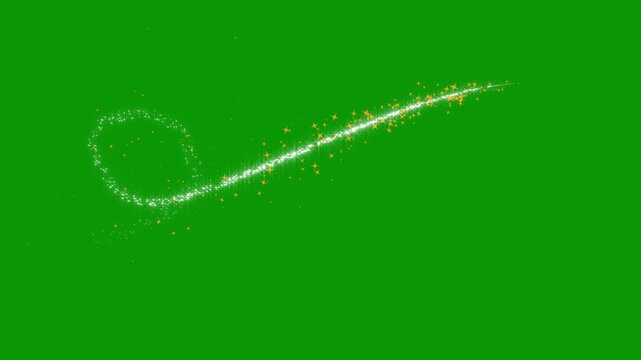 Gold Glitter Light Trail Spiral Animation, Sparkling Fairy Dust, Luxury Magic Glow, Golden Particles Swirl,  green Background, Seamless Loop, 4K Logo Reveal, Alpha Channel Included