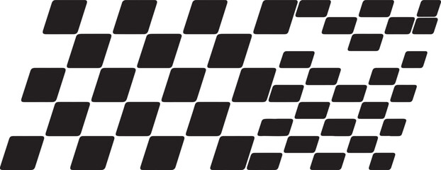 Obraz premium Black and white slanted checkered flag graphic vector illustration representing speed, racing, and finish line sport concept