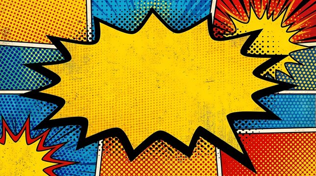 Colorful comic book pop art explosion background.