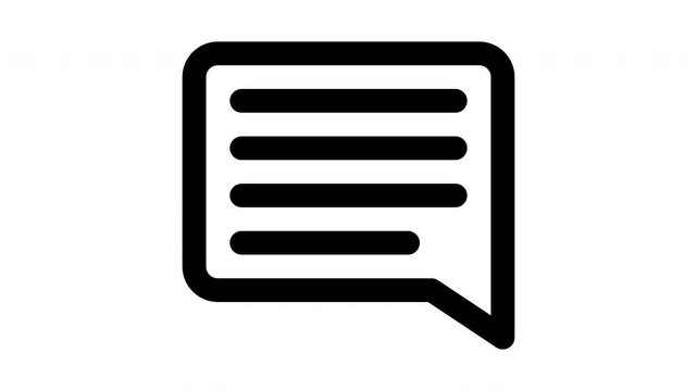 comment animated Line Icons Premium 4K, Modern Minimal Outline Motion Graphics Collection
