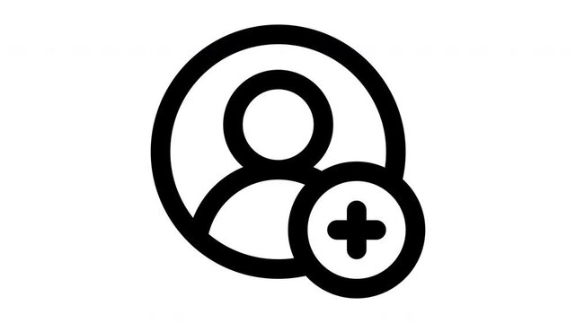 add friend animated Line Icons Premium 4K, Modern Minimal Outline Motion Graphics Collection