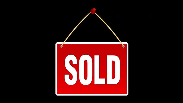 Sold Red Board Store Sign with Red Pin 
