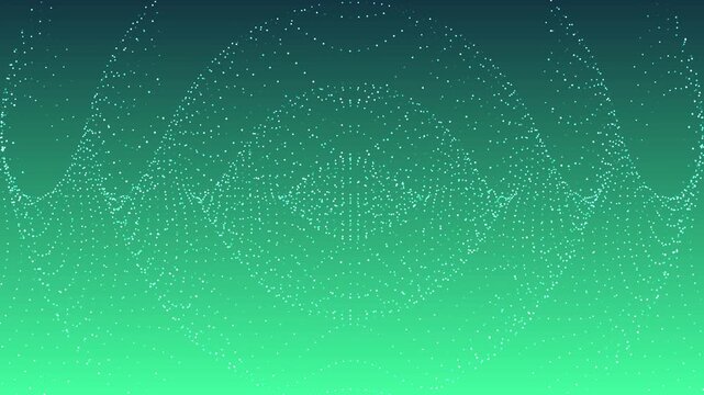 Abstract Pacific Dream gradient animation featuring glowing dot particles arranged in a globe-like spherical formation that rotates horizontally.