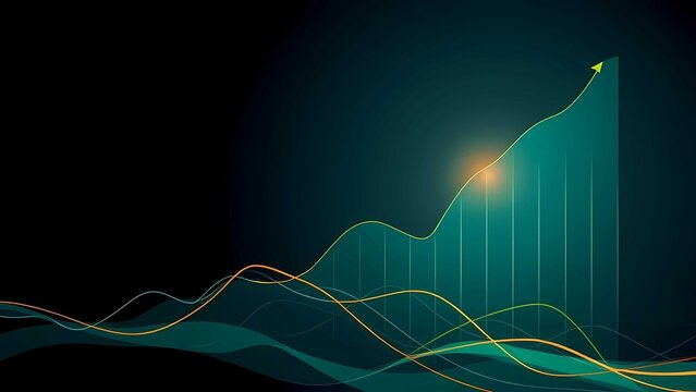 Business growth graph showing financial success and profitable market trading