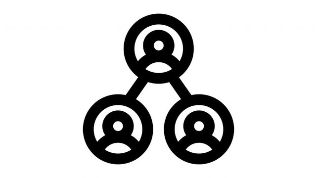 friends animated Line Icons Premium 4K, Modern Minimal Outline Motion Graphics Collection