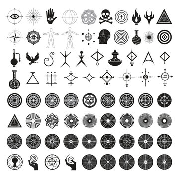 Collection of occult and mystical symbols