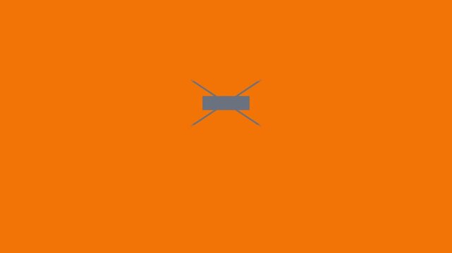 Minimalist loading animation with rotating grey bar on vibrant orange 4k background, progress waiting