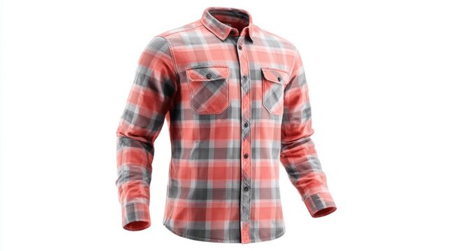 Classic plaid shirt design isolated on white