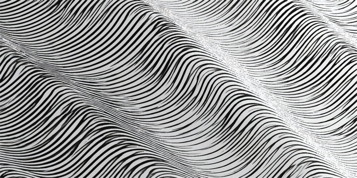 Abstract White Line Wave Pattern Background with Geometric Stripes Optical Illusion Texture Modern Vector Wallpaper Design