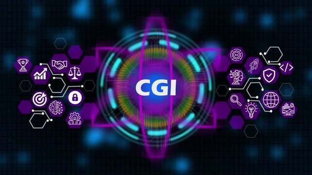 Coaching mentoring education business CGI E-learning concept. Business, Technology, Internet and network concept.4k video 