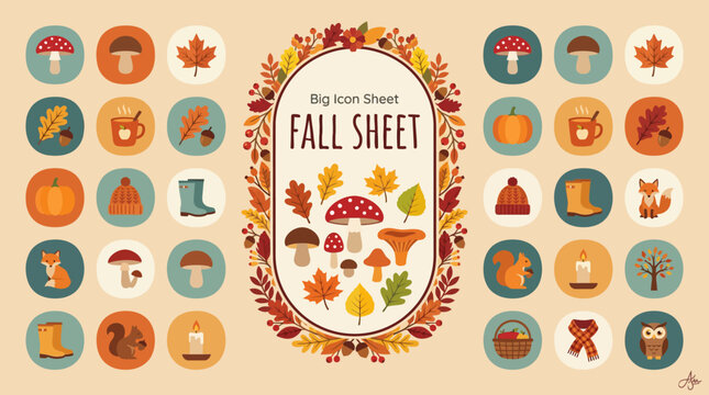 autumn icons, fall symbols