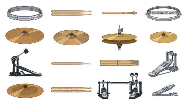 Drum Kit Cymbals and Hardware.