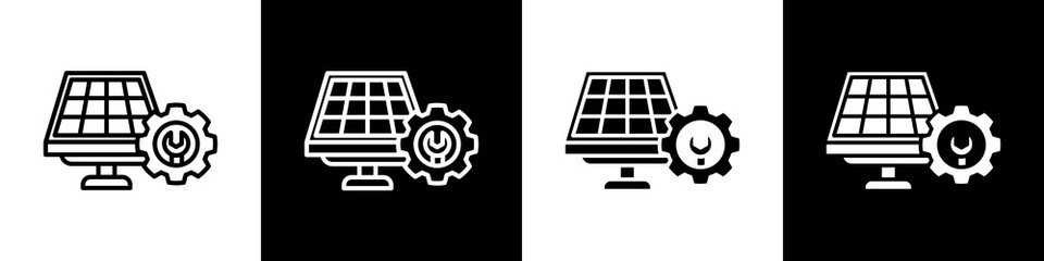 Setting black and white icon design concept © okta