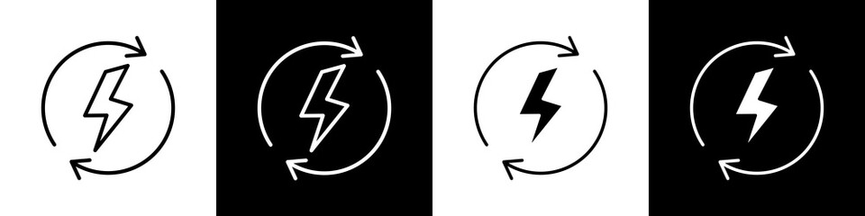 Energy black and white icon design concept © okta