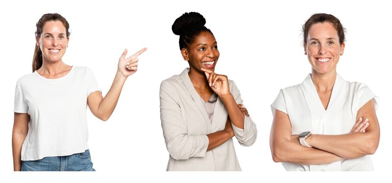 Diverse women expressing positivity