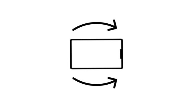 Rotating square with curved arrows progressing through a cyclical animation sequence video