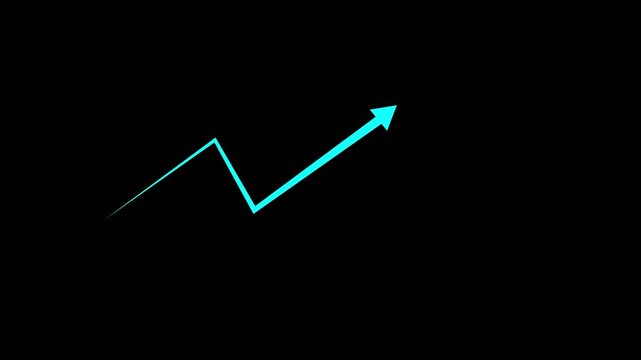 Creative Graph hand drawn arrow chart growing up. Exponential growth and Business profit increase.cyne arrow rising transparent channel.