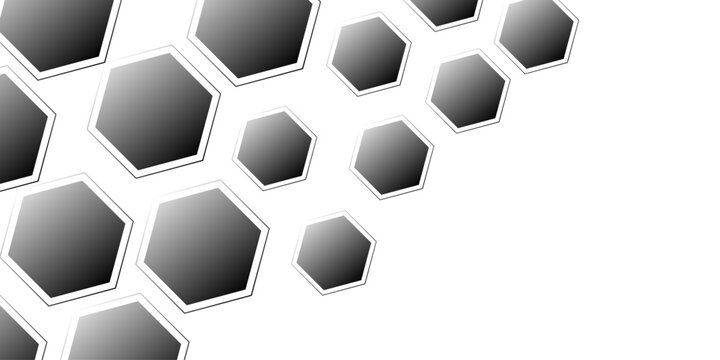 Abstract Geometric Technology 3D White Light and grey Structure Featuring a Polygonal Honeycomb Pattern with Luxury Design. Science network pattern, connecting lines and dots Medical background, 