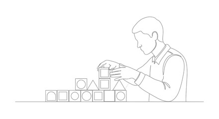 Naklejka premium Simple Geometric Illustration of a Light Bulb in a Box, symbolizing ideas and innovation