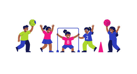 Fototapeta premium People Playing Sports Together.