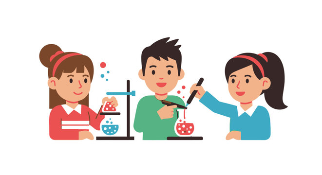 Children in science lab setting.
