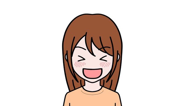 Smiling Woman with Comic Effects Loop Animation