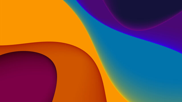 Abstract Vibrant Layered Vector Background with Colorful Fluid Gradient Curves