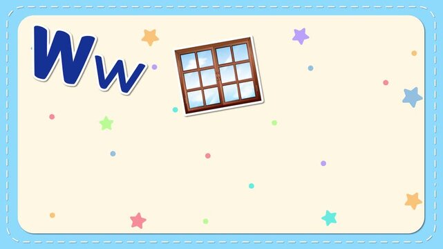 Educational Alphabet Animation for the Letter W with Illustrated Vocabulary Words