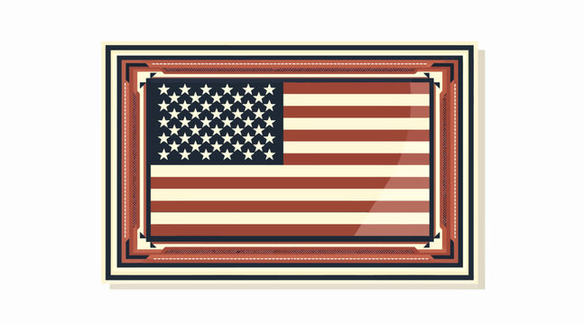 American flag with decorative border