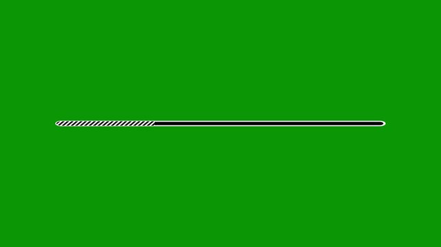 Abstract Loading Bar Animation with Futuristic Progress Indicator Filling from 0 to 100 Percent, White UI Motion Graphics in After Effects on green Background, 4K Video