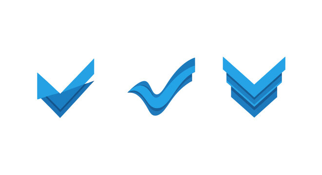 Three blue checkmark icons in different styles.