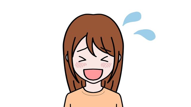 Blushing Woman with Comic Effects Loop Animation