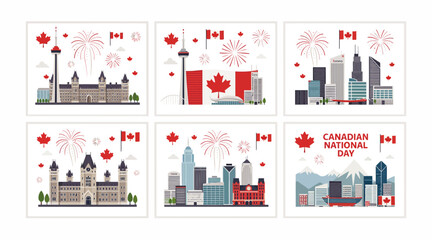 Fototapeta premium canada national day city skyline