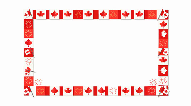 Canada Day frame, maple leaf border