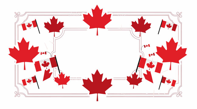 Canada Day maple leaf flag border