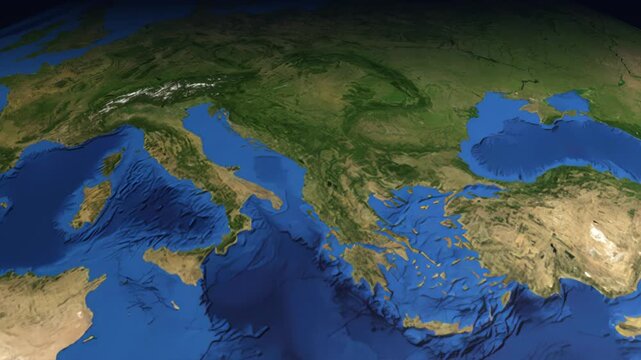 Animated Flight Path Map from Rome Italy to Seattle USA