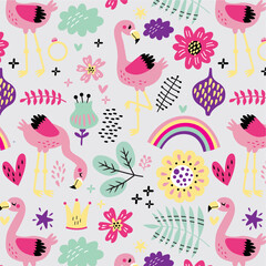Naklejka premium flamingo and friend new.eps