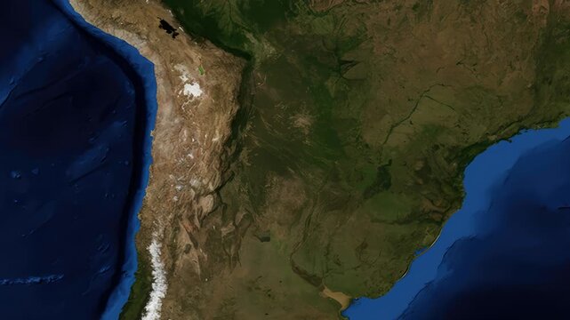Satellite Zoom Animation From World Map To Tucuman Argentina Region